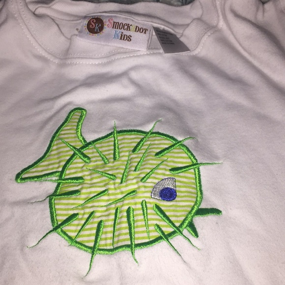 Pinstripe green Blowfish beach outfit! 3T - Picture 2 of 4